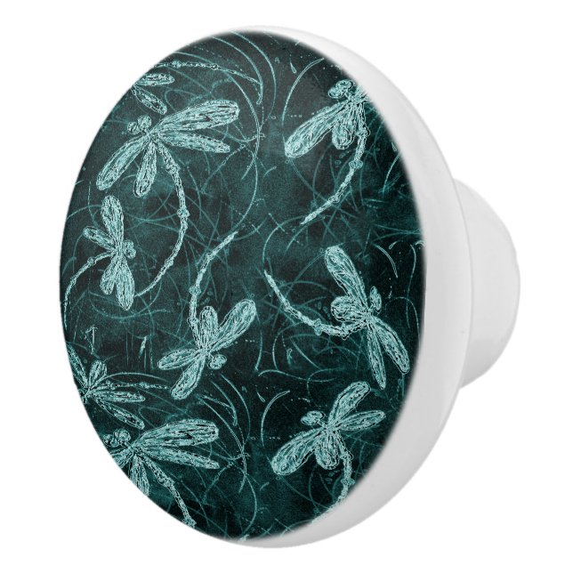 Bouton De Porte En Céramique Dragonfly Disco Midnight Blue (Droite)