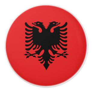 Bouton De Porte En Céramique Drapeau albanais patriotique