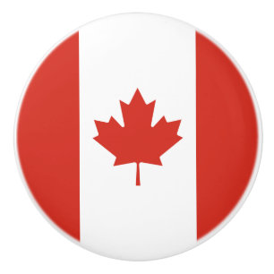 Bouton De Porte En Céramique Drapeau canadien (Feuille d'érable) (Canada)