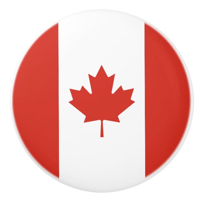 Bouton De Porte En Céramique Drapeau canadien patriotique (Devant)