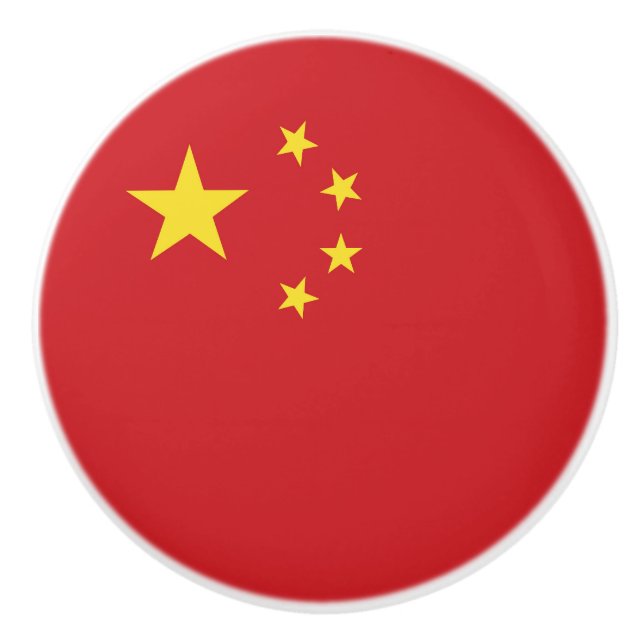 Bouton De Porte En Céramique Drapeau chinois (Devant)