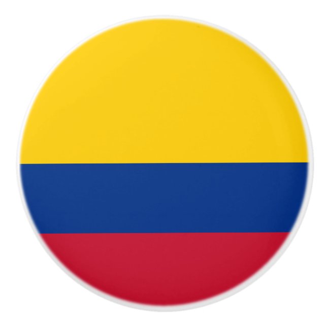 Bouton De Porte En Céramique Drapeau Colombie (Devant)