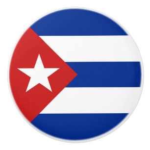 Bouton De Porte En Céramique Drapeau Cuba