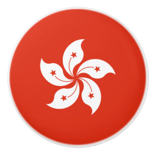 Bouton De Porte En Céramique Drapeau de Hong Kong