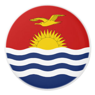 Bouton De Porte En Céramique Drapeau de Kiribati