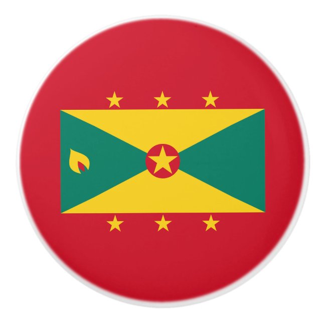 Bouton De Porte En Céramique Drapeau de la Grenade (Devant)
