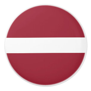 Bouton De Porte En Céramique Drapeau de la Lettonie