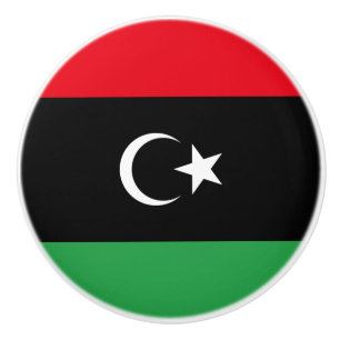 Bouton De Porte En Céramique Drapeau de la Libye