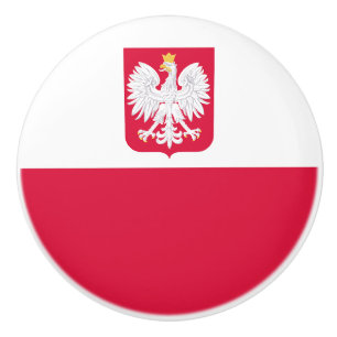 Bouton De Porte En Céramique Drapeau de la Pologne