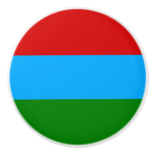 Bouton De Porte En Céramique Drapeau de la République de Carélie