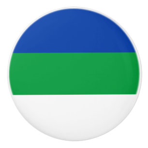 Bouton De Porte En Céramique Drapeau de la République Komi