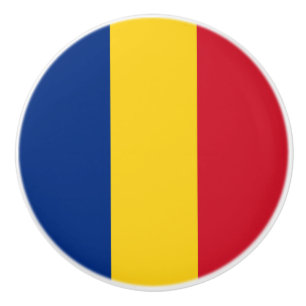 Bouton De Porte En Céramique Drapeau de la Roumanie
