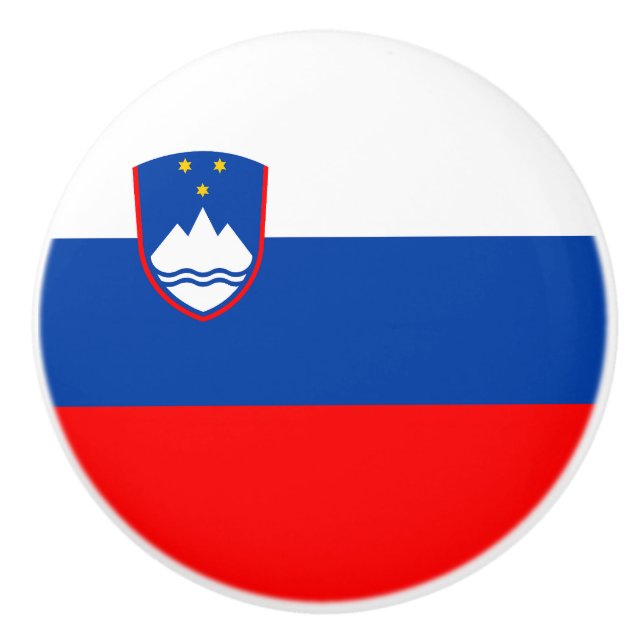Bouton De Porte En Céramique Drapeau de la Slovénie (Devant)