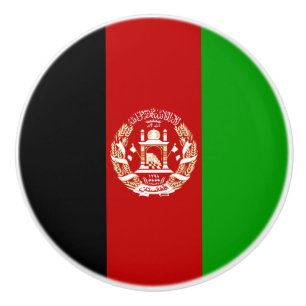 Bouton De Porte En Céramique Drapeau de l'Afghanistan patriotique