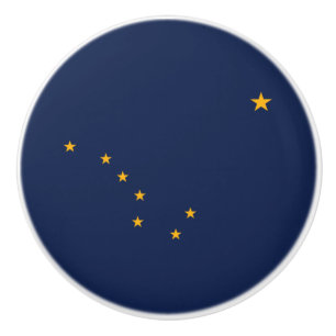 Bouton De Porte En Céramique Drapeau de l'Alaska