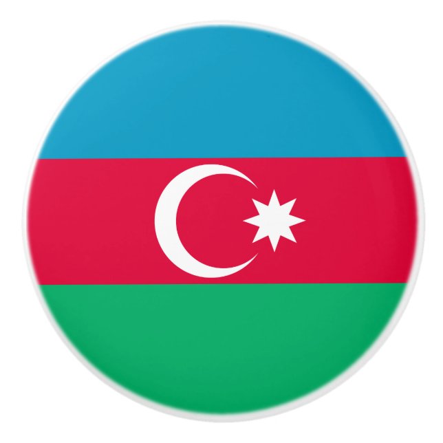 Bouton De Porte En Céramique Drapeau de l'Azerbaïdjan patriotique (Devant)