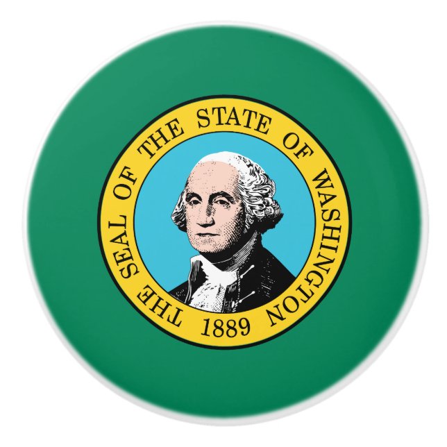 Bouton De Porte En Céramique Drapeau de l'État de Washington (Devant)
