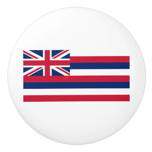 Bouton De Porte En Céramique Drapeau de l'État d'Hawaii