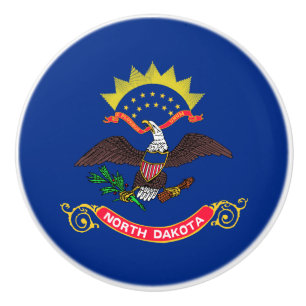 Bouton De Porte En Céramique Drapeau de l'État du Dakota du Nord