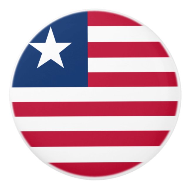 Bouton De Porte En Céramique Drapeau de Liberia Ceramic Knob (Devant)