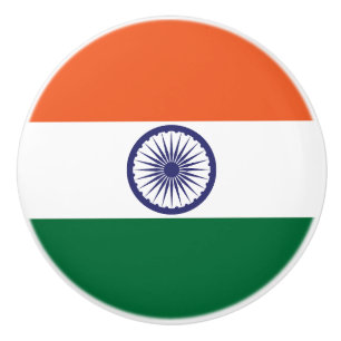 Bouton De Porte En Céramique Drapeau de l'Inde