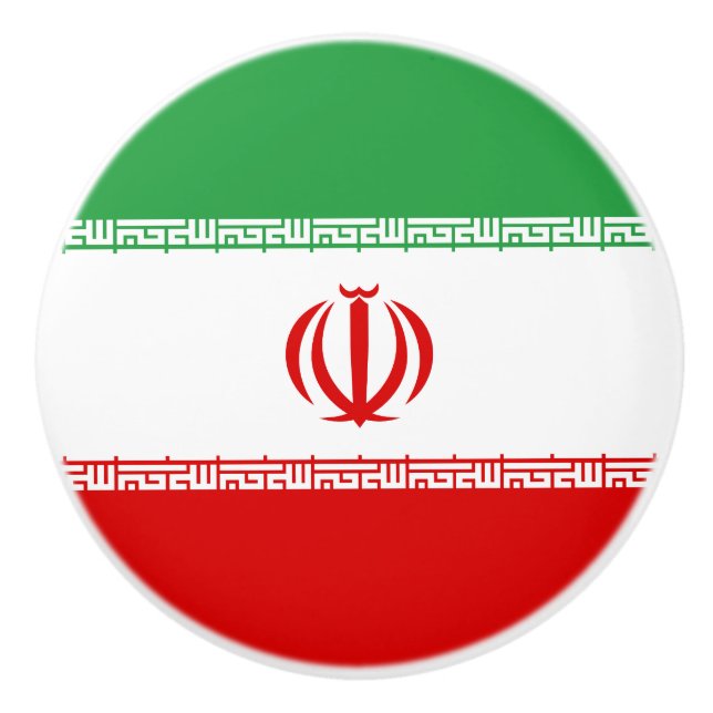 Bouton De Porte En Céramique Drapeau de l'Iran (Devant)