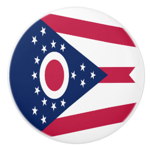 Bouton De Porte En Céramique Drapeau de l'Ohio