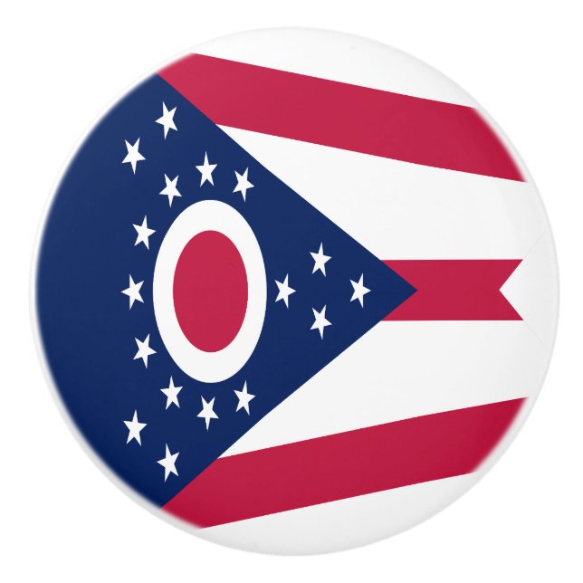 Bouton De Porte En Céramique Drapeau de l'Ohio (Devant)