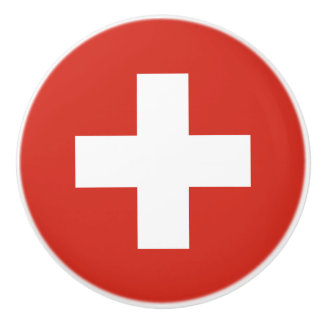 Bouton De Porte En Céramique Drapeau de Suisse Ceramic Knob
