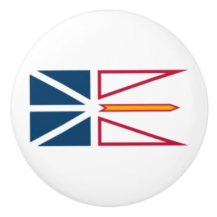 Bouton De Porte En Céramique Drapeau de Terre-Neuve-et-Labrador (Canada)