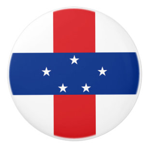 Bouton De Porte En Céramique Drapeau des Antilles néerlandaises