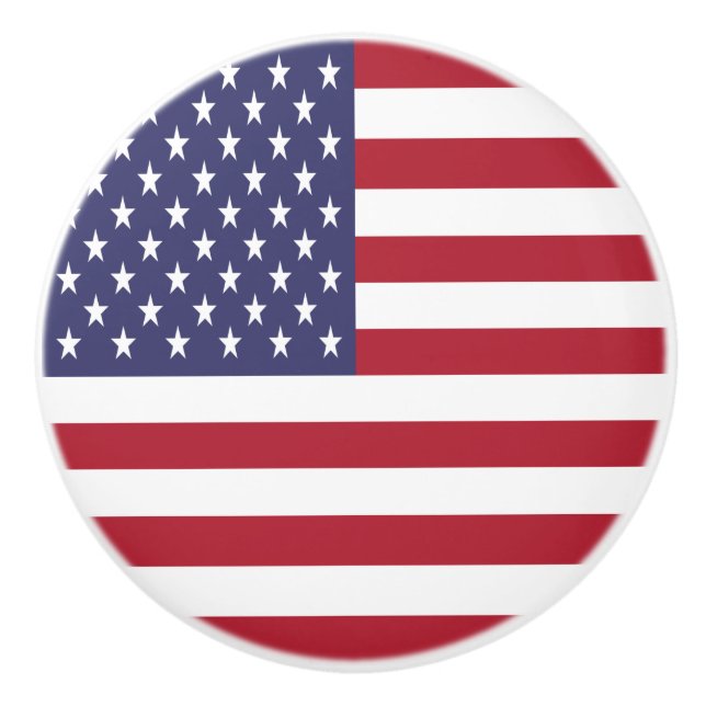 Bouton De Porte En Céramique Drapeau des États-Unis (Devant)