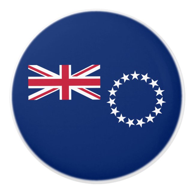 Bouton De Porte En Céramique Drapeau des Îles Cook (Devant)
