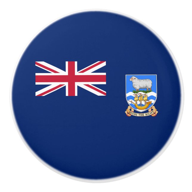 Bouton De Porte En Céramique Drapeau des îles Falkland (Devant)