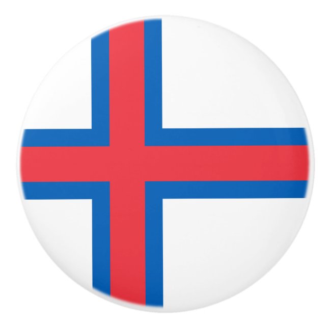 Bouton De Porte En Céramique Drapeau des îles Féroé (Devant)