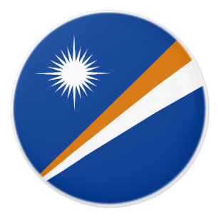 Bouton De Porte En Céramique Drapeau des Îles Marshall