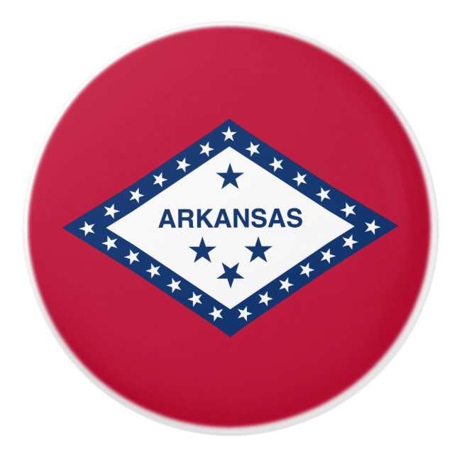 Bouton De Porte En Céramique Drapeau d'État de l'Arkansas (Devant)