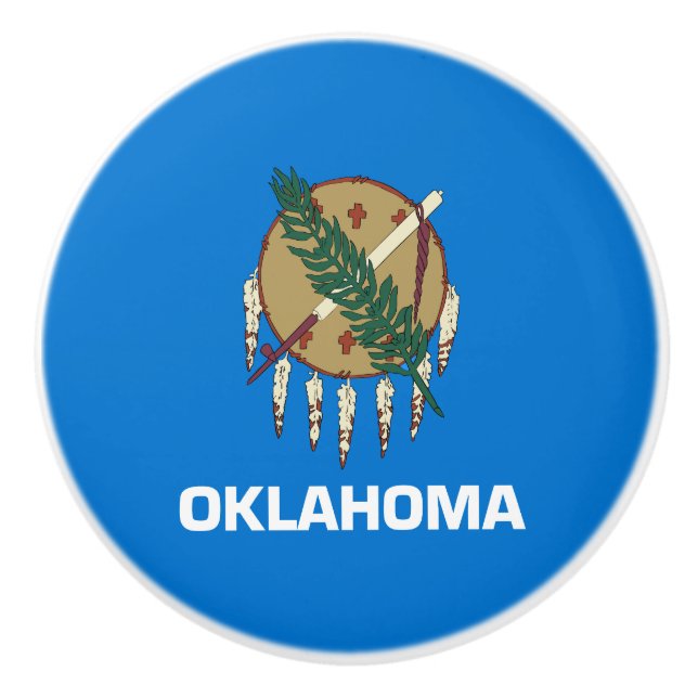 Bouton De Porte En Céramique Drapeau d'État de l'Oklahoma (Devant)