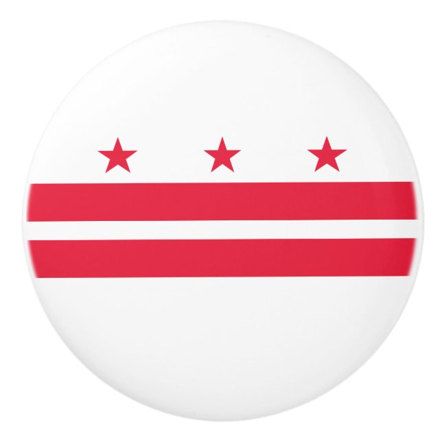 Bouton De Porte En Céramique Drapeau d'État de Washington DC (Devant)