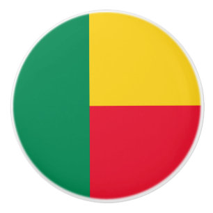 Bouton De Porte En Céramique Drapeau du Bénin patriotique