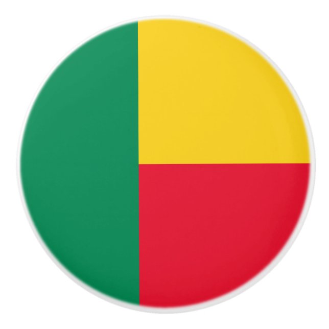 Bouton De Porte En Céramique Drapeau du Bénin patriotique (Devant)