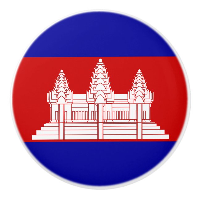 Bouton De Porte En Céramique Drapeau du Cambodge Ceramic Knob (Devant)