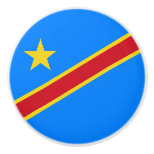 Bouton De Porte En Céramique Drapeau du Congo Kinshasa