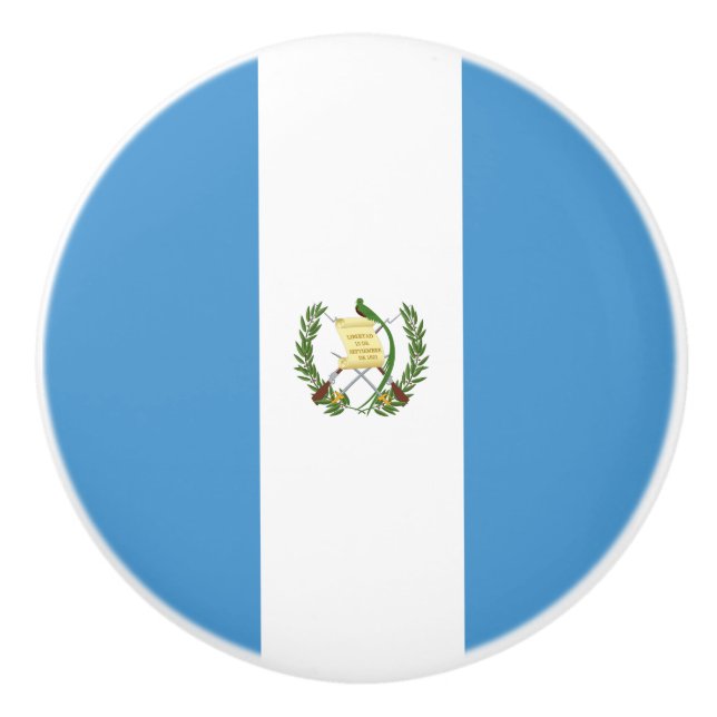 Bouton De Porte En Céramique Drapeau du Guatemala (Devant)