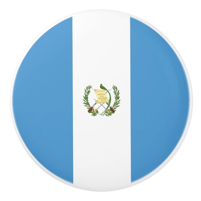 Bouton De Porte En Céramique Drapeau du Guatemala  (Devant)