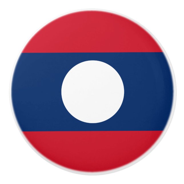 Bouton De Porte En Céramique Drapeau du Laos (Devant)