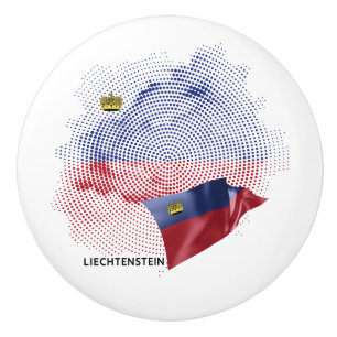 Bouton De Porte En Céramique drapeau du Liechtenstein