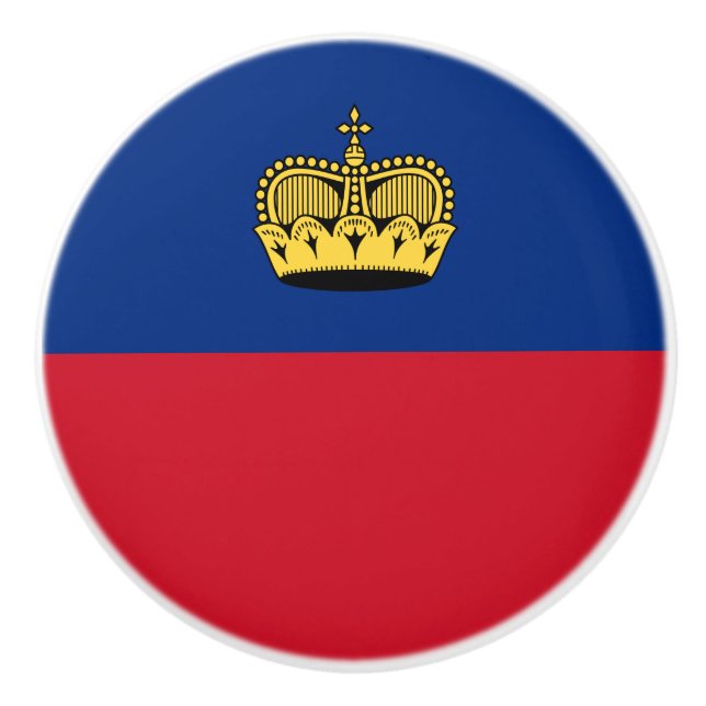 Bouton De Porte En Céramique Drapeau du Liechtenstein (Devant)