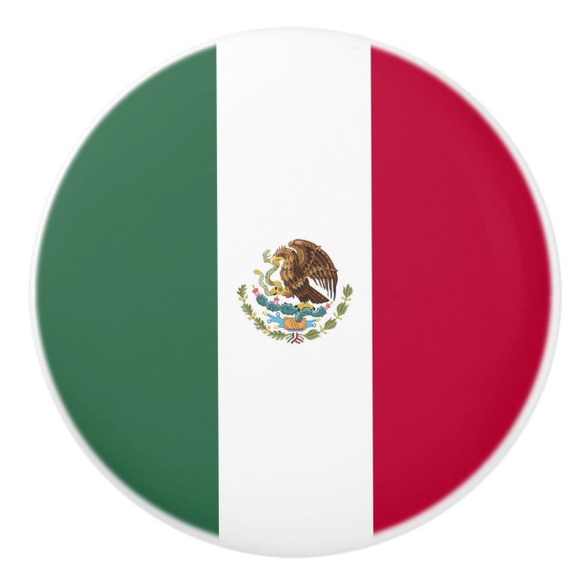 Bouton De Porte En Céramique Drapeau du Mexique (Devant)