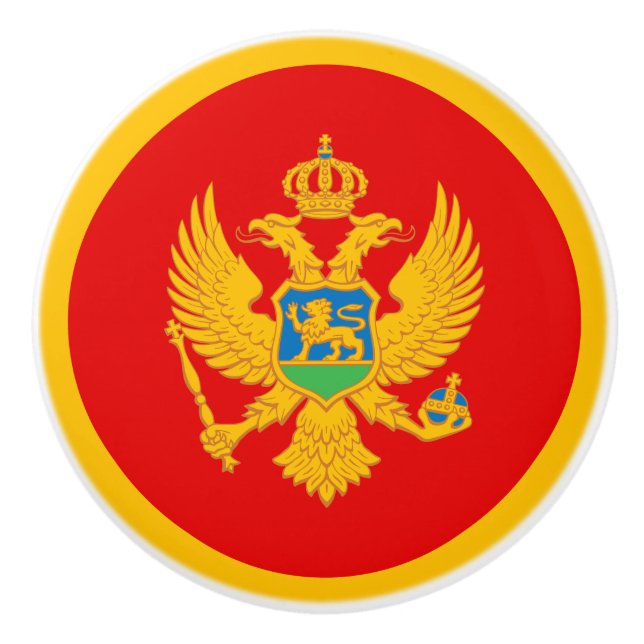 Bouton De Porte En Céramique Drapeau du Monténégro (Devant)